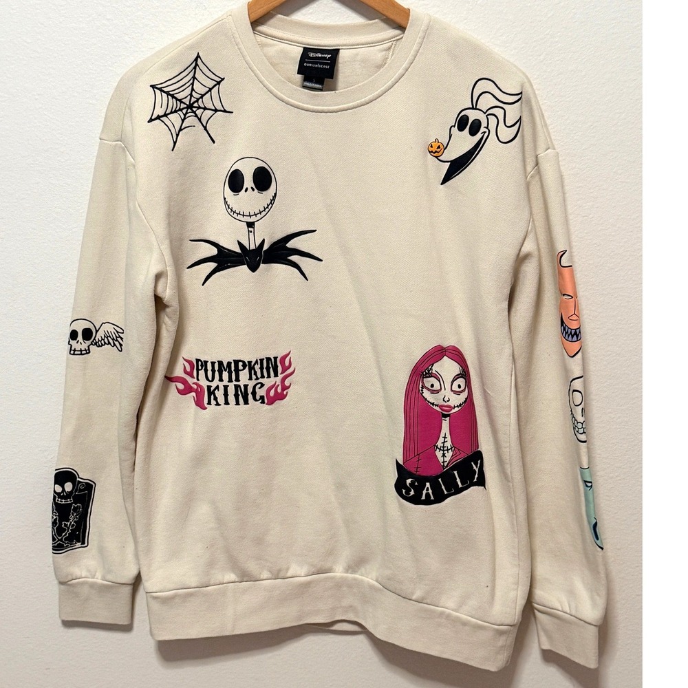 The Nightmare Before Christmas Disney Sweatshirt Sz S Halloween Y2K Gothcore Emo